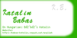 katalin babas business card